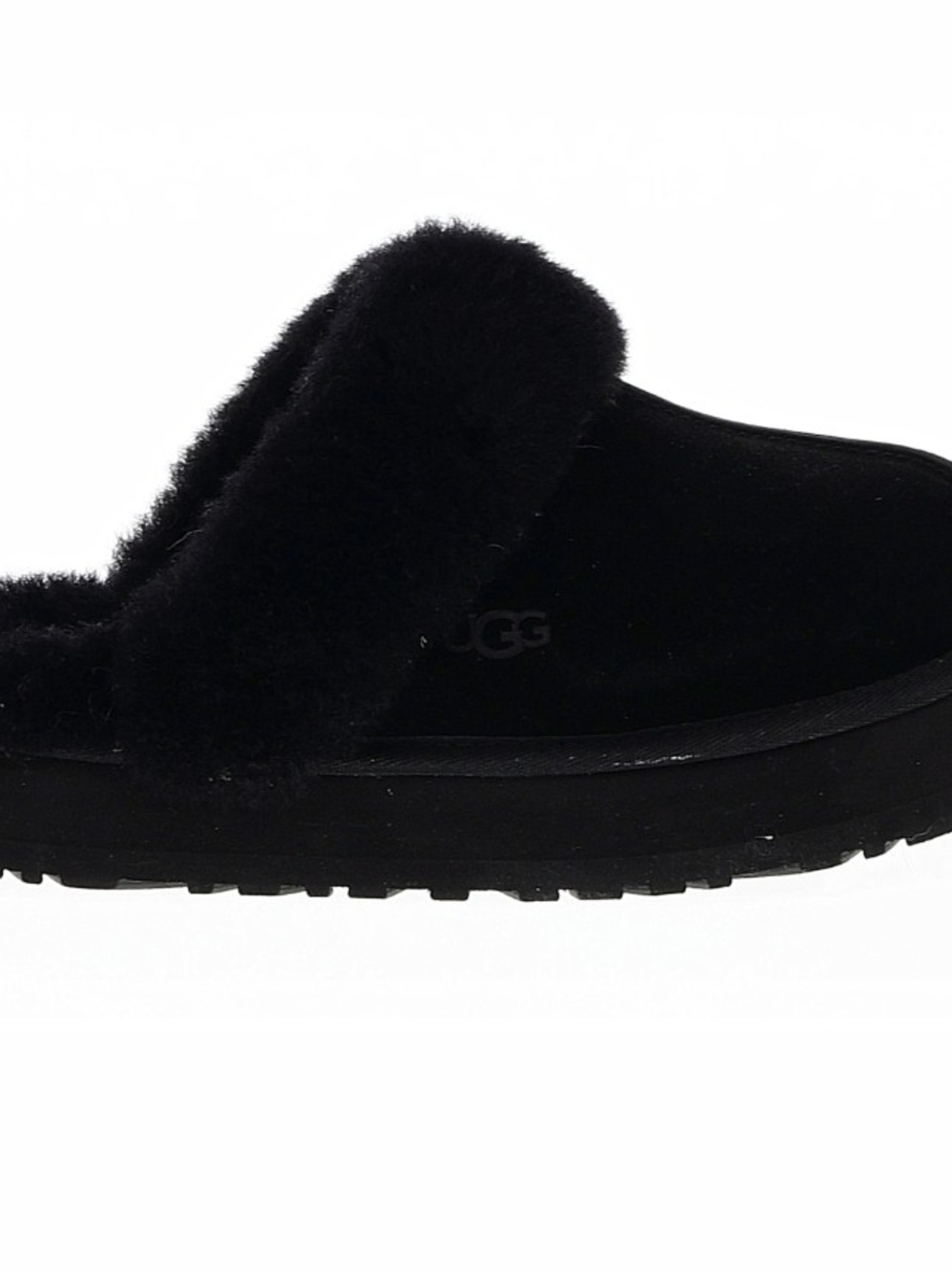 UGG Women's Black Suede Shearling Slide Slippers